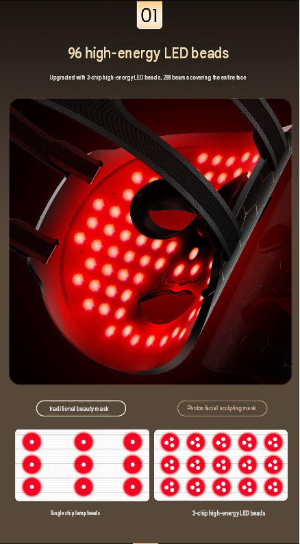 🔥🔥Final 3 Hours: 70% OFF🏆LED Red Light Beauty Mask