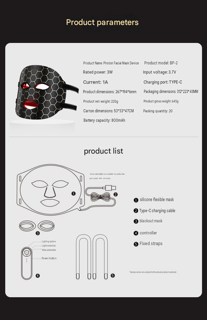🔥🔥Final 3 Hours: 70% OFF🏆LED Red Light Beauty Mask