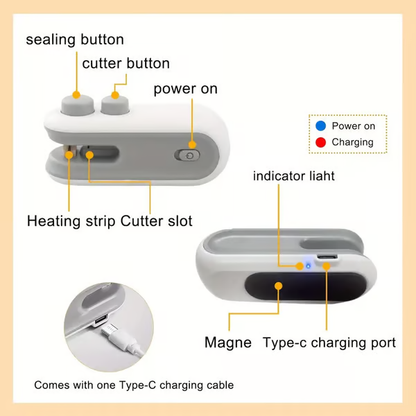 Mini Sealer Small Household Hand Pressure Sealer Portable Snack Plastic Bag Heat Sealing Machine