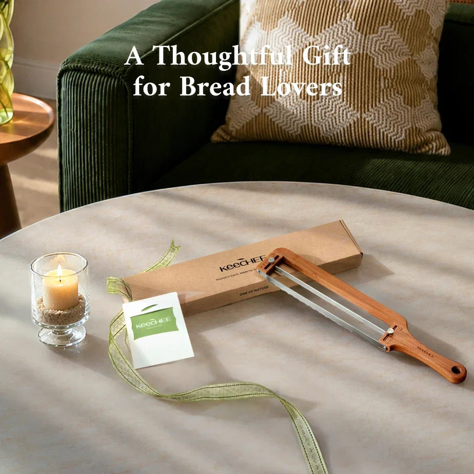 Keechee Adjustable Bread Slicer Knife with Thickness Guide