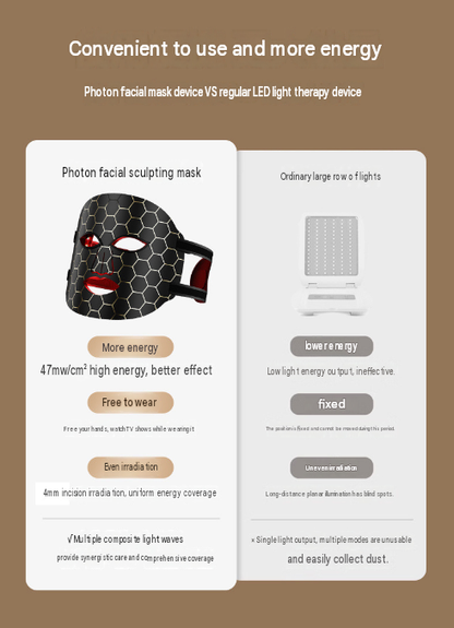 🔥🔥Final 3 Hours: 70% OFF🏆LED Red Light Beauty Mask