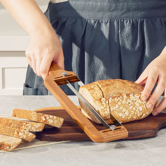 Adjustable Bread Slicer Knife with Thickness Guide